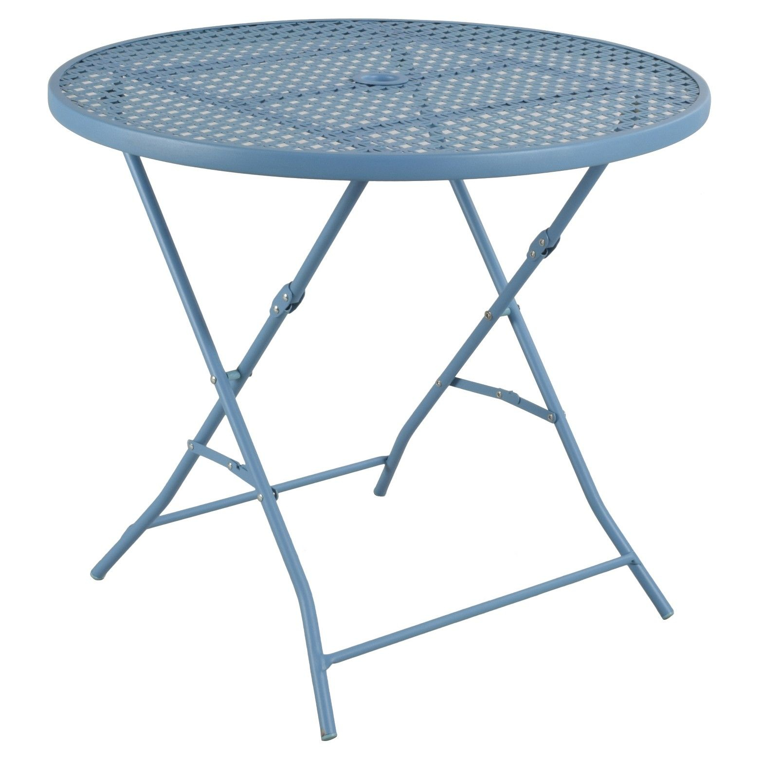 Metal Punch Folding Patio Bistro Table Blue Threshold intended for sizing 1560 X 1560