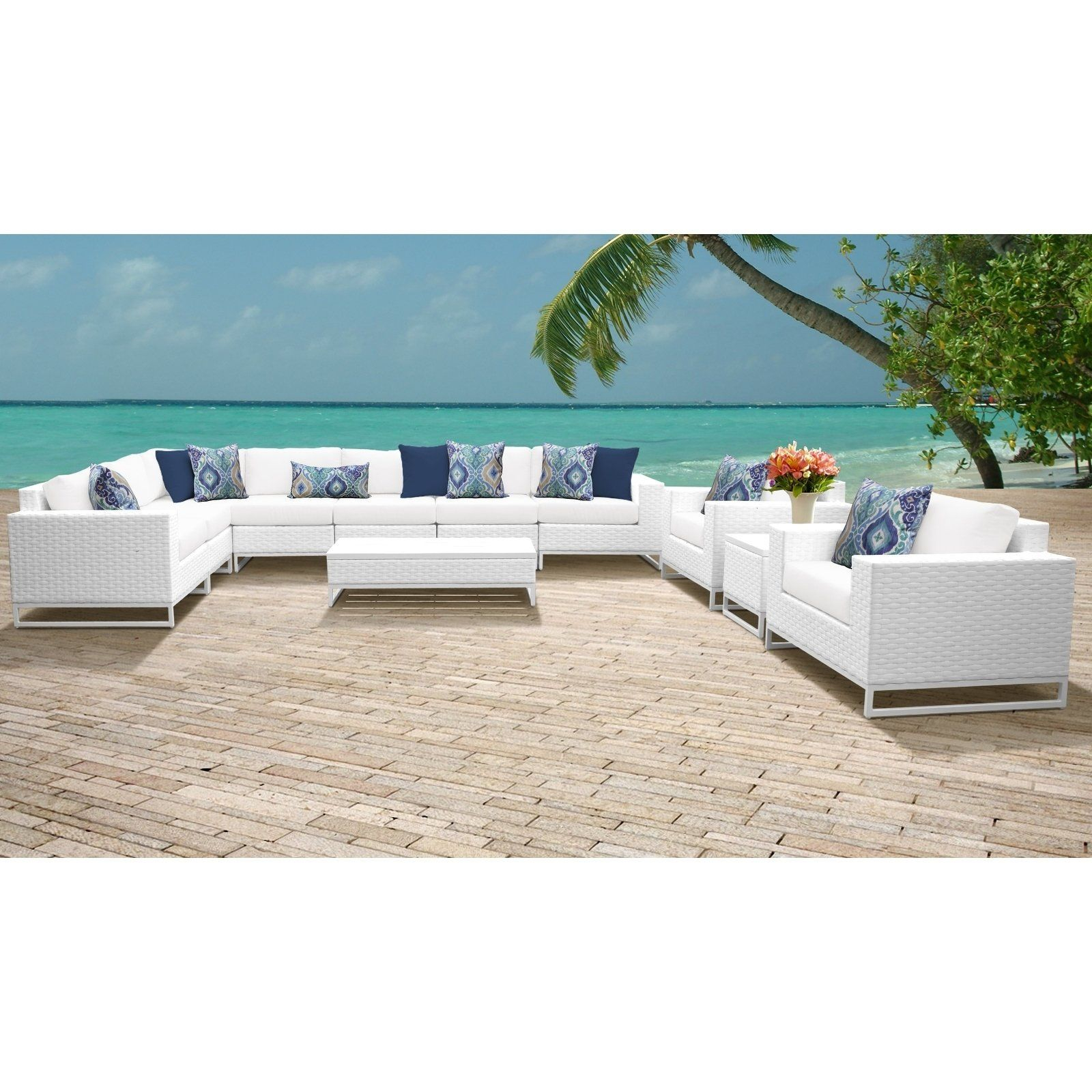 Miami 11 Piece Outdoor Wicker Patio Furniture Set 11a White inside proportions 1600 X 1600