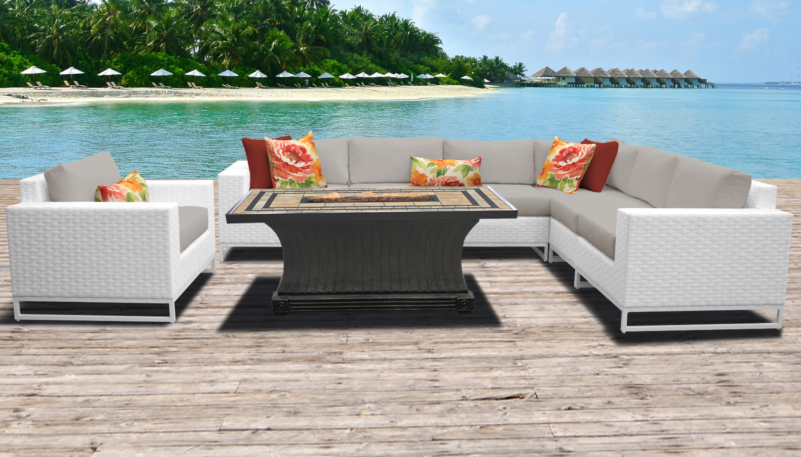 Miami 8 Piece Outdoor Wicker Patio Furniture Set 08d intended for dimensions 2800 X 1600