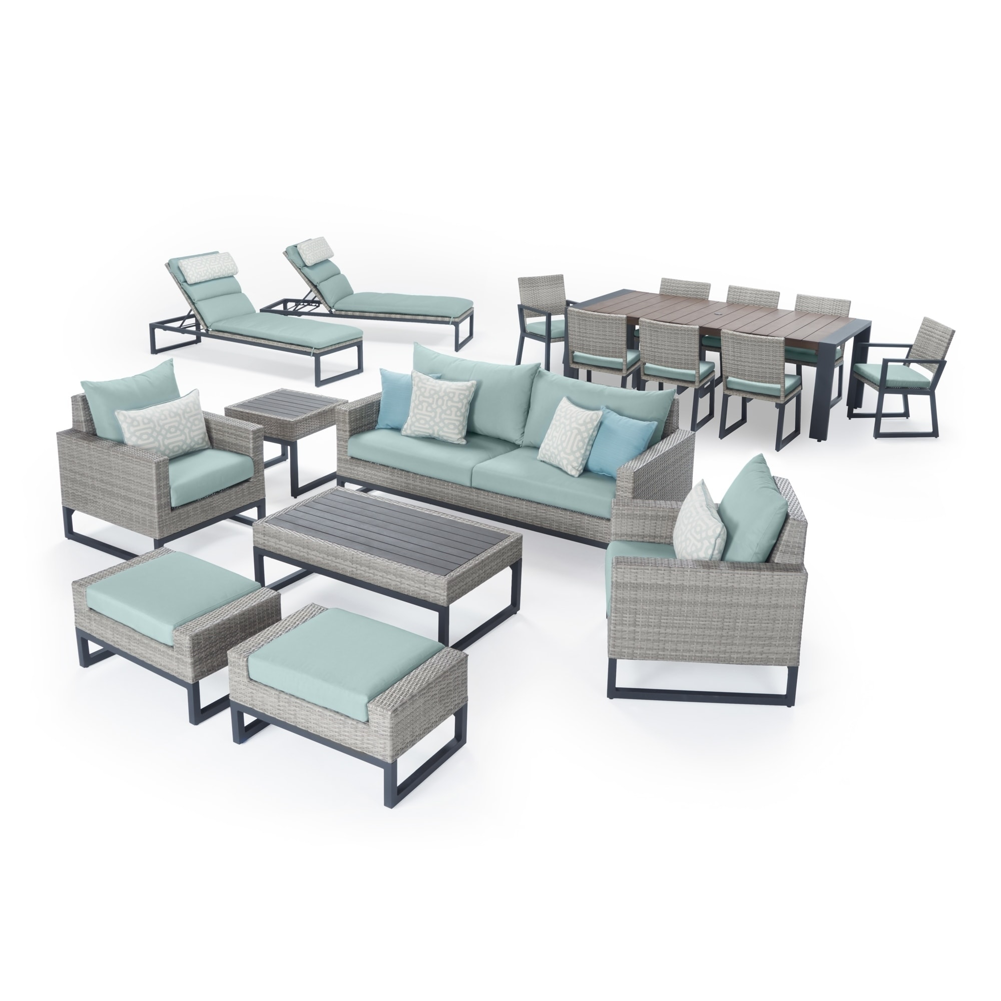 Milo Grey 18pc Estate Set In Spa Blue Rst Brands Outdoor within dimensions 2000 X 2000
