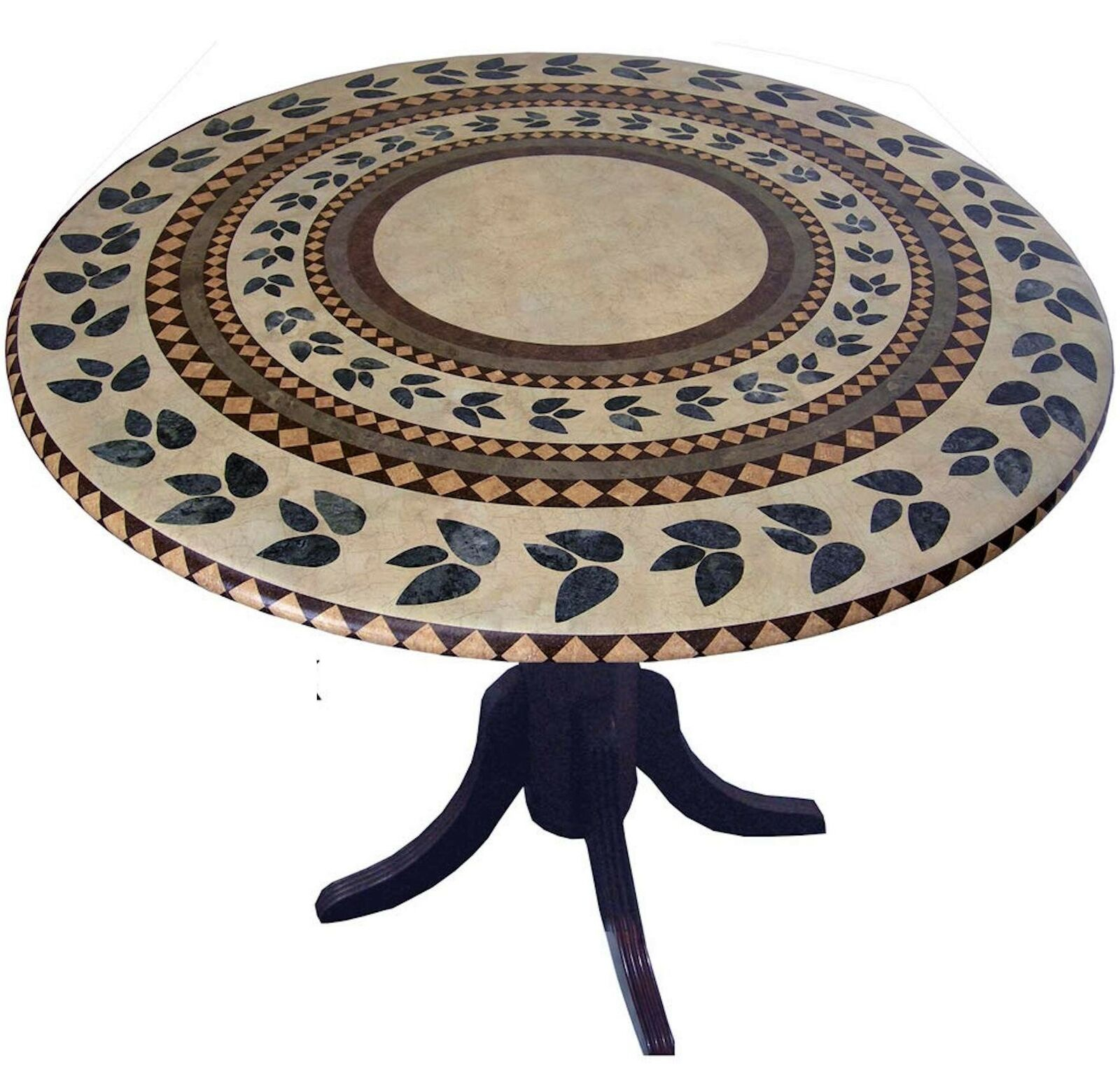 Mosaic Table Cloth Round 36 To 48 Elastic Edge Fitted Vinyl Table Cover Inl pertaining to measurements 1600 X 1524