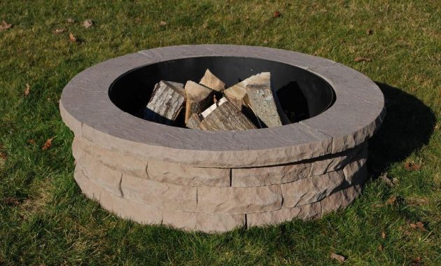 Nantucket Pavers Ledgestone 47 In Concrete Fire Pit Ring Kit Brown inside dimensions 1000 X 1000