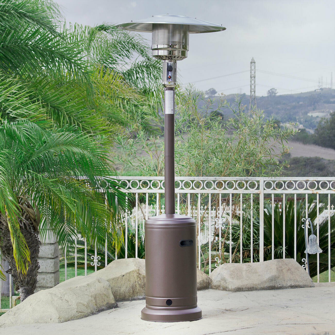 New 48000 Btu Outdoor Patio Heater Propane Standing Lp Gas Csa Steel W Wheel within size 1300 X 1300