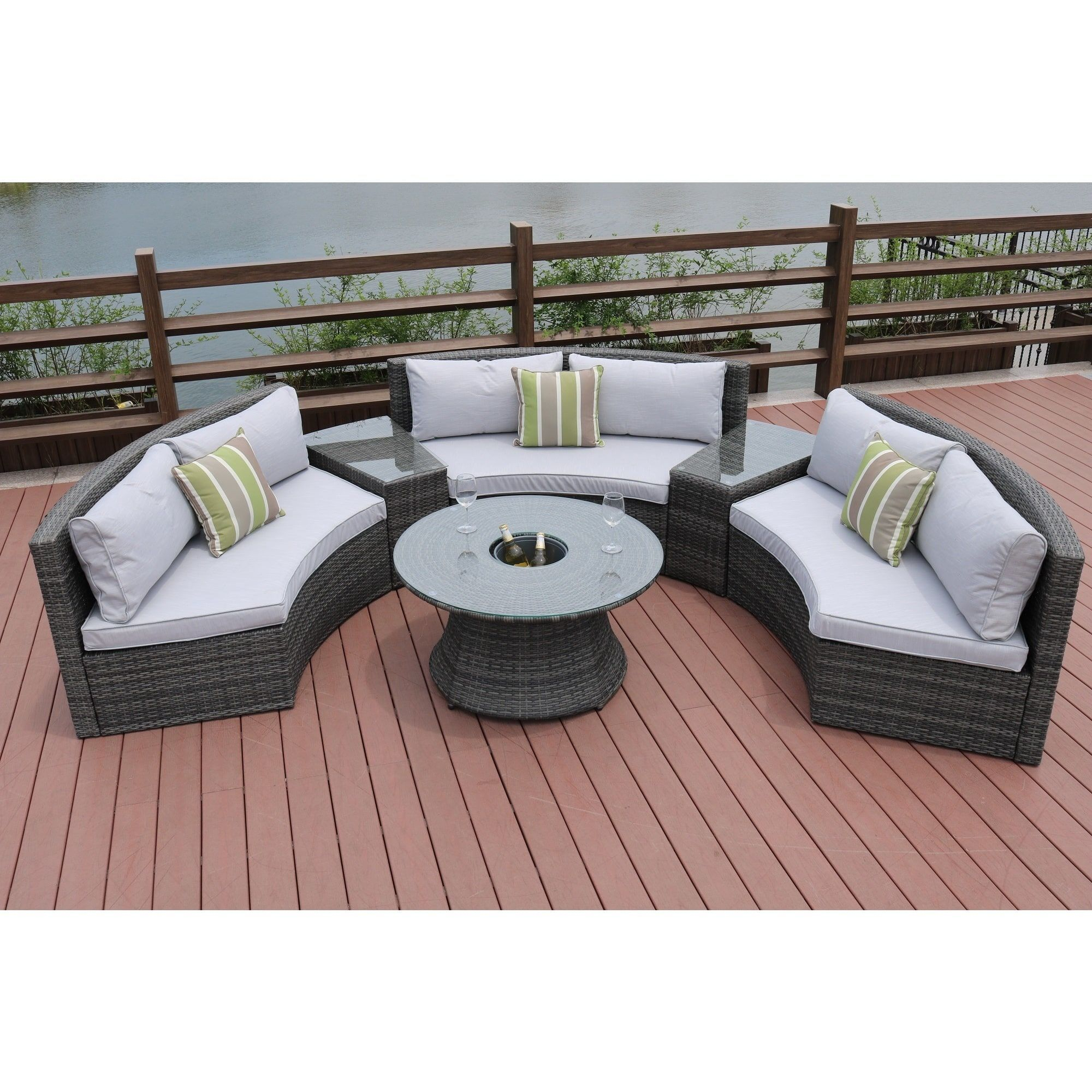 New Fashion Half Moon 6 Piece Outdoor Curved Sectional Sofa intended for measurements 2000 X 2000