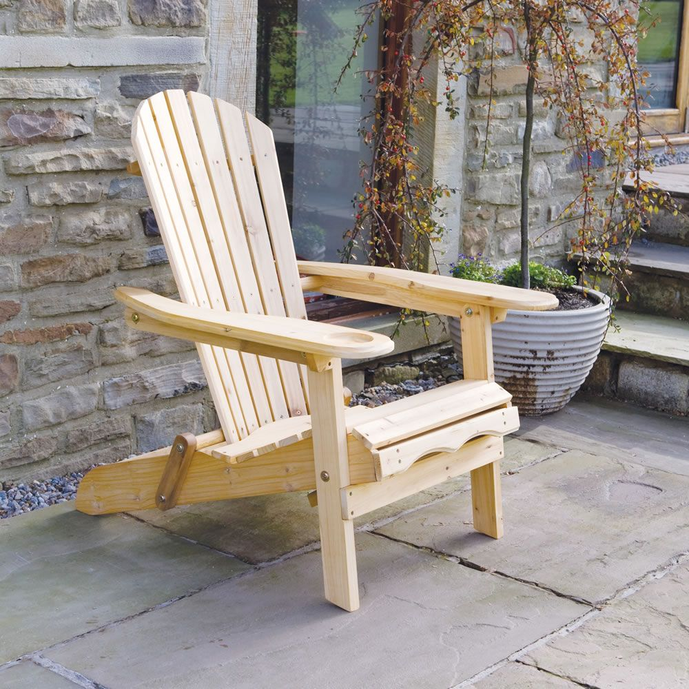 New Garden Patio Wooden Adirondack Arm Chair Lounger with regard to size 1000 X 1000