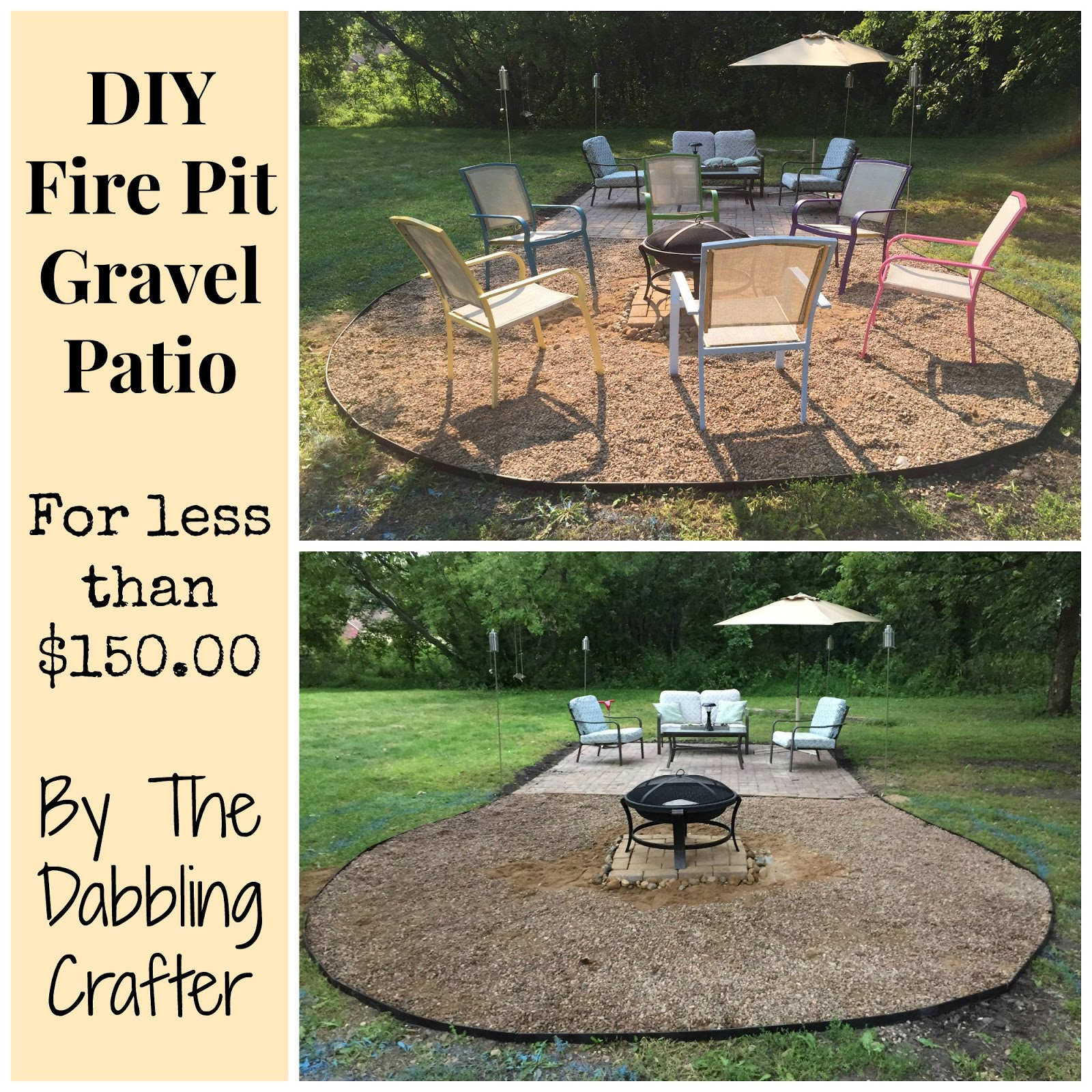 New Gravel Fire Pit The Dabbling Crafter D I Y Sunday Patio throughout measurements 1600 X 1600