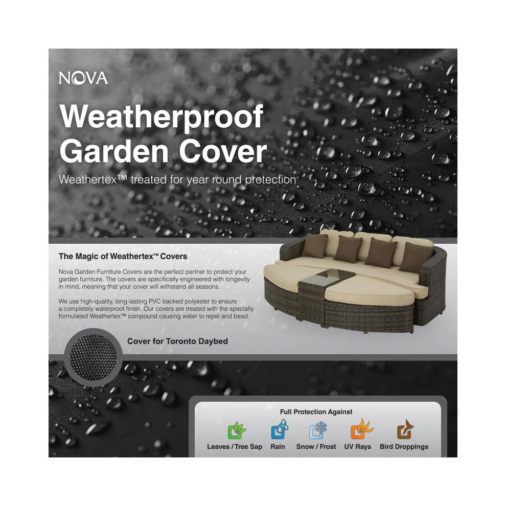 Nova Toronto Daybed Outdoor Garden Patio Furniture Protective Waterproof Cover in sizing 990 X 990