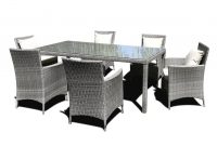 Oakville 7piece Outdoor Patio Rattan Wicker Dining Set Fully inside measurements 1966 X 1966