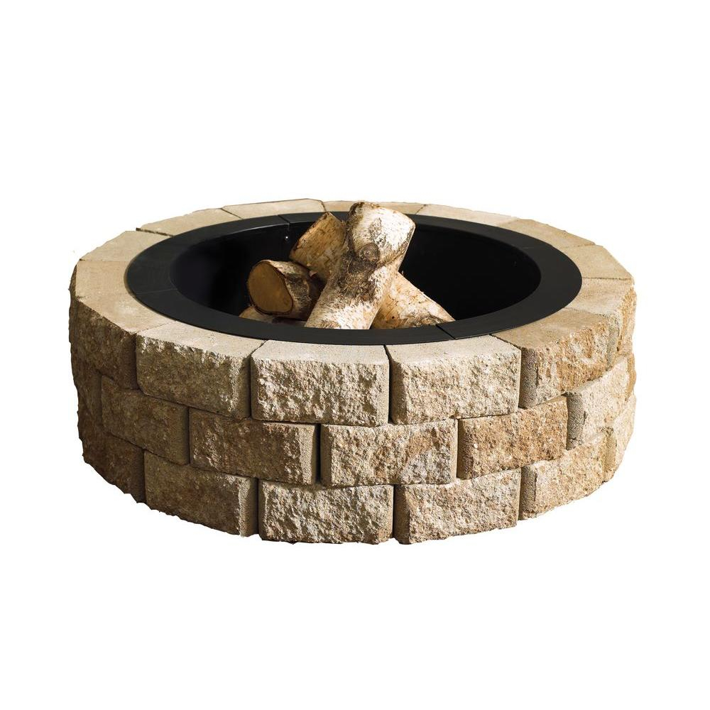 Oldcastle Hudson Stone 40 In Round Fire Pit Kit pertaining to sizing 1000 X 1000