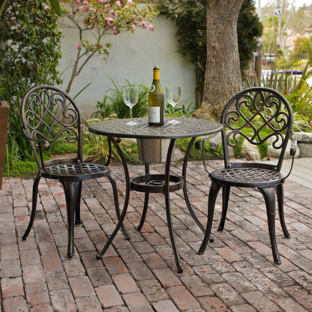 Outdoor Cool 3 Piece Metal Bistro Set Your Home Idea 3 with regard to size 1020 X 1020