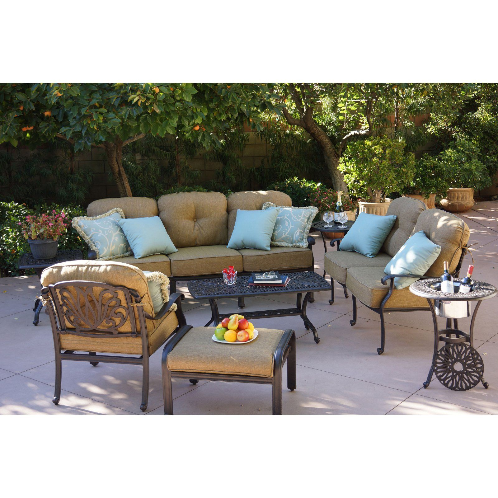 Outdoor Darlee Elizabeth 8 Piece Aluminum Deep Seating Patio regarding sizing 1600 X 1600