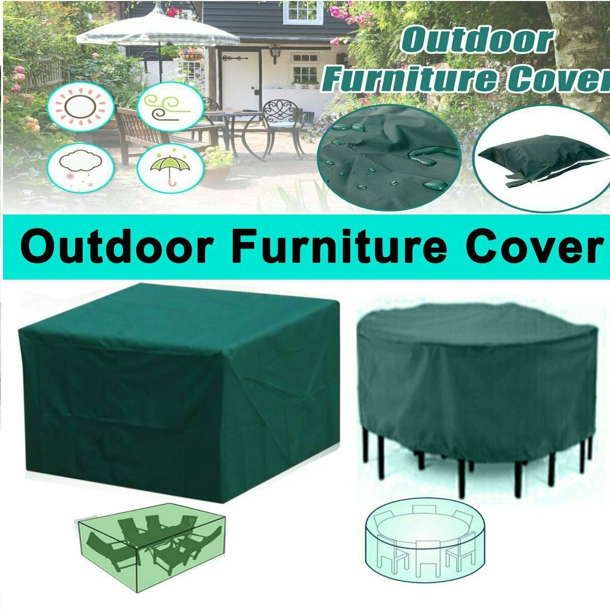 Outdoor Garden Patio Furniture Cover Set Rattan Table Round Cube Waterproof throughout sizing 1200 X 1200