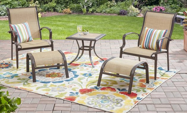 Outdoor Mainstays Wesley Creek Steel 5 Piece Patio Chat Set inside measurements 1800 X 1800