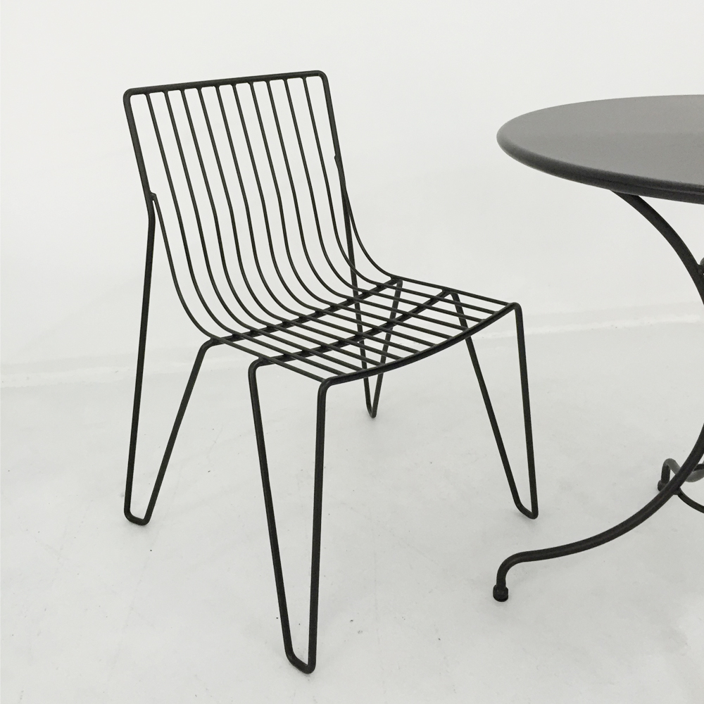 Outdoor Solid Metal Wire Frame Patio Chair Black Outdoor within sizing 1000 X 1000