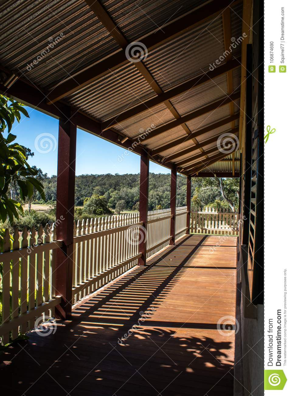 Outdoor Verandah Patio Deck Of Sandstone Brick Cottage With for proportions 957 X 1300