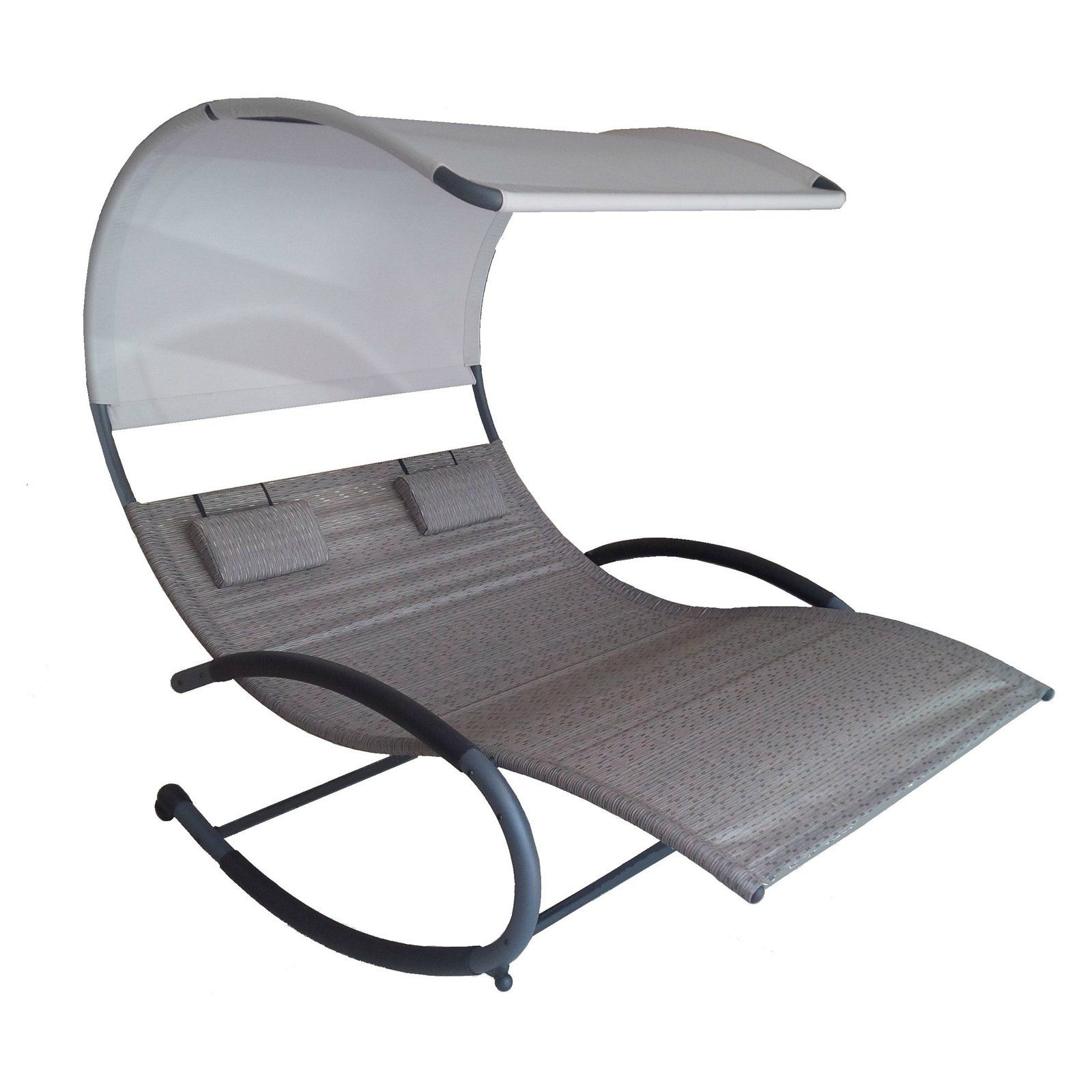 Outdoor Vivere Double Chaise Lounge Rocker With Canopy in sizing 1600 X 1600