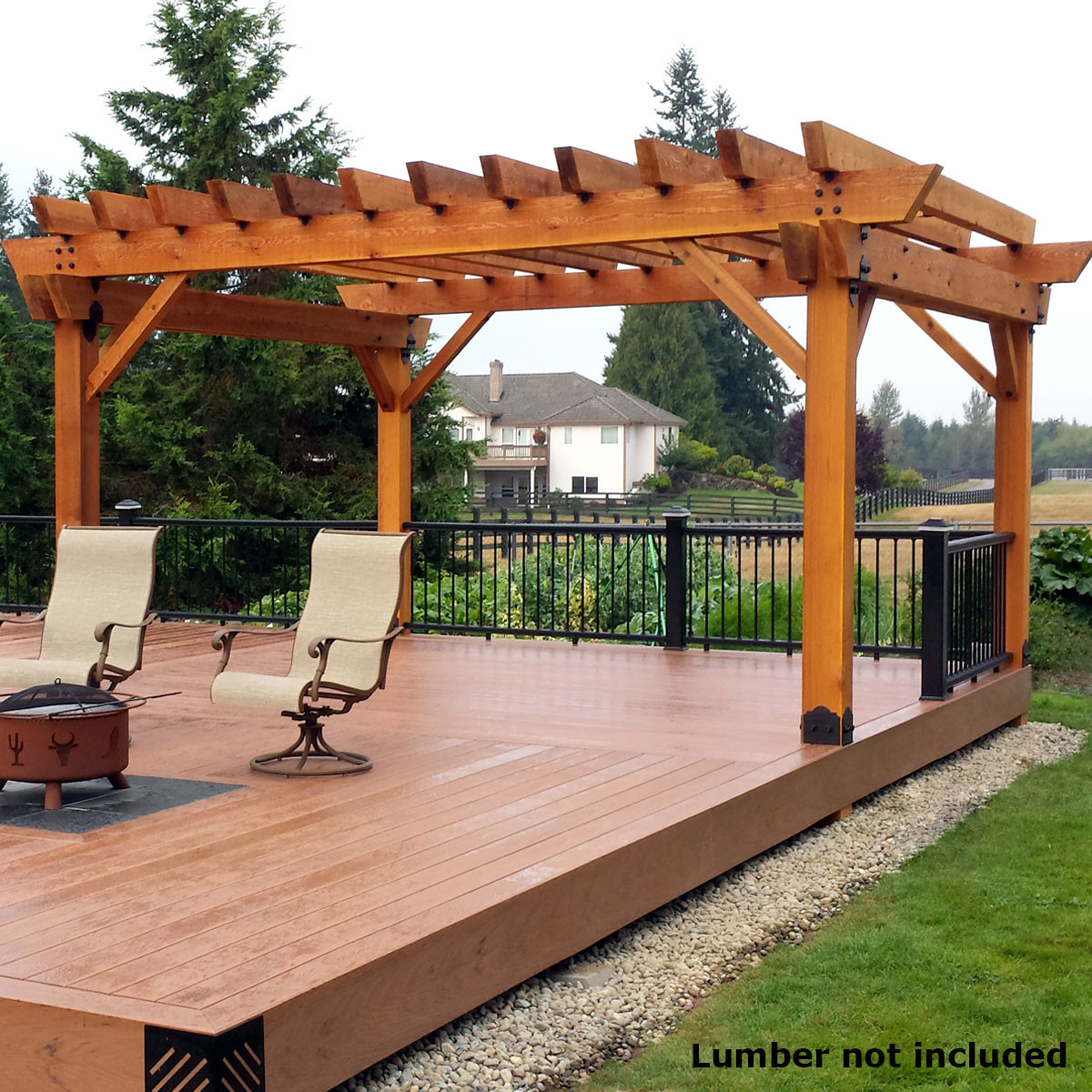 Ozco Project Kit Deck Pergola With 6x6 Posts Laredo throughout sizing 1200 X 1200