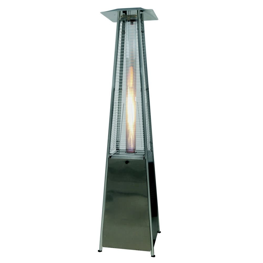 Palm Springs Pyramid Quartz Glass Tube Flame Patio Heater Stainless Steel with size 1000 X 1000