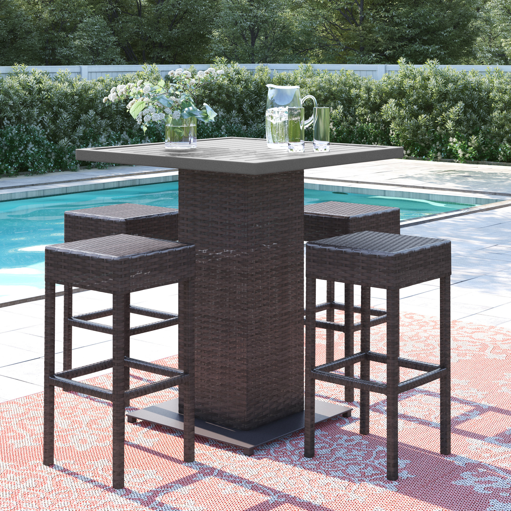 Patio Bar Height Dining Table Set Incredible Stratford 5 Piece within size 2000 X 2000