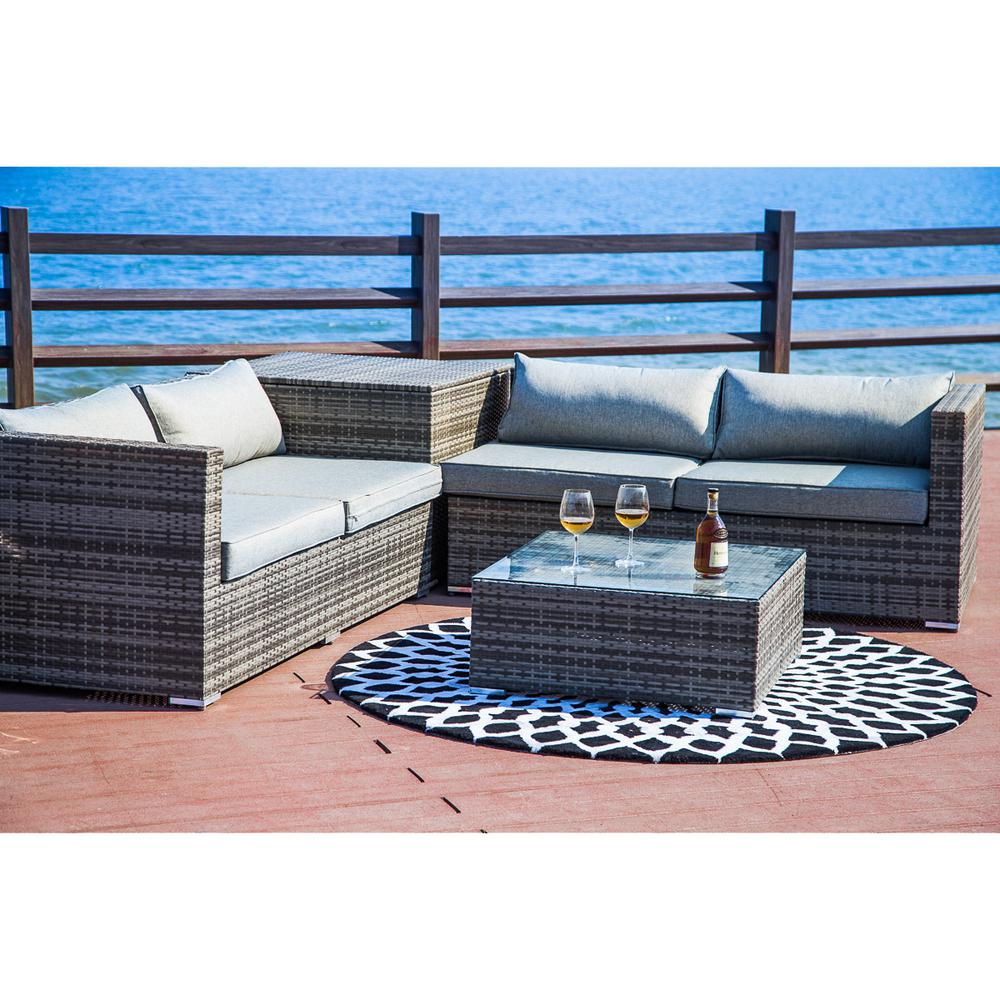 Patio Festival 4 Piece Wicker Patio Deep Seating Set With regarding size 1000 X 1000