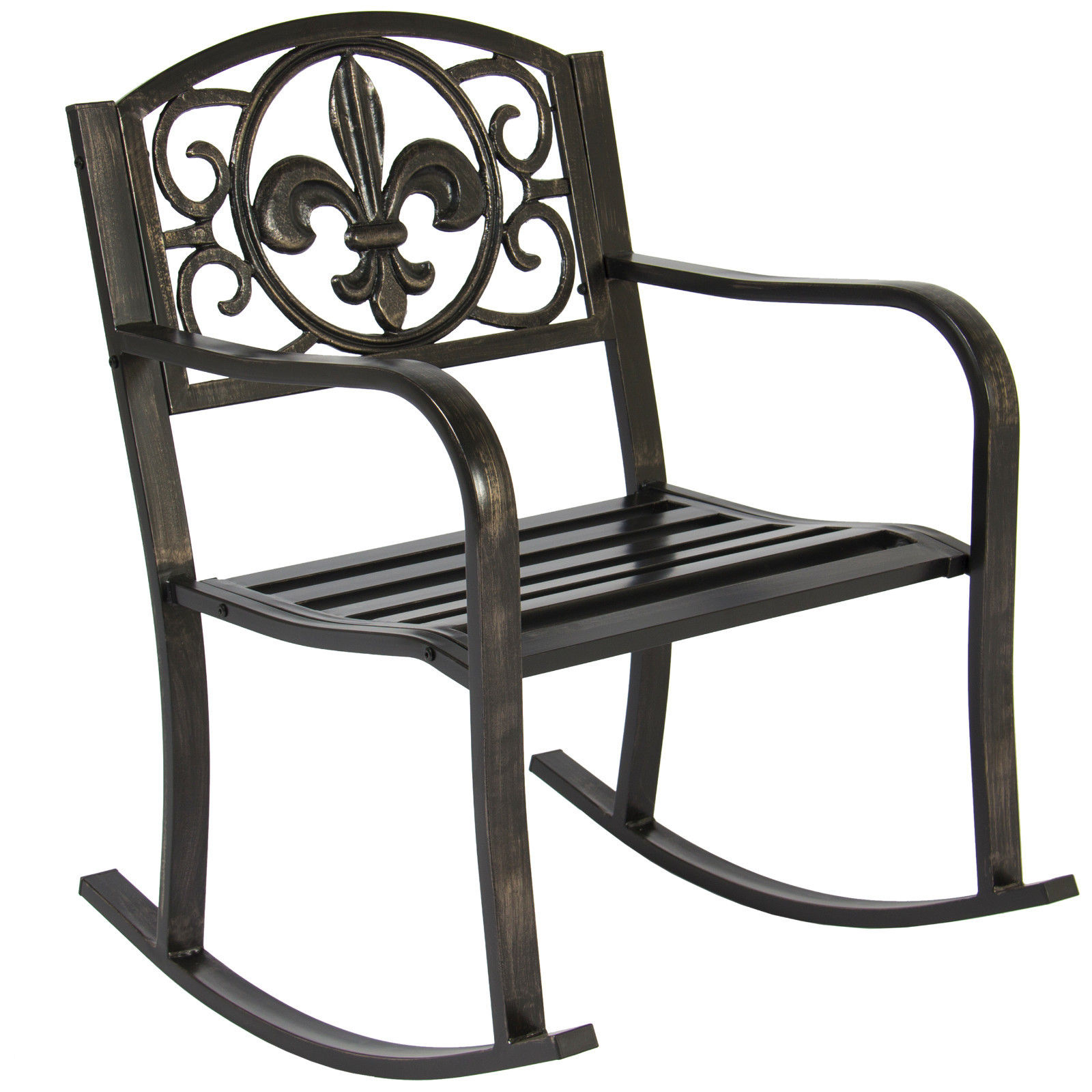 Patio Rocking Chair Metal Outdoor Porch Furniture Rocker Seat Deck Garden Glider throughout size 1600 X 1600