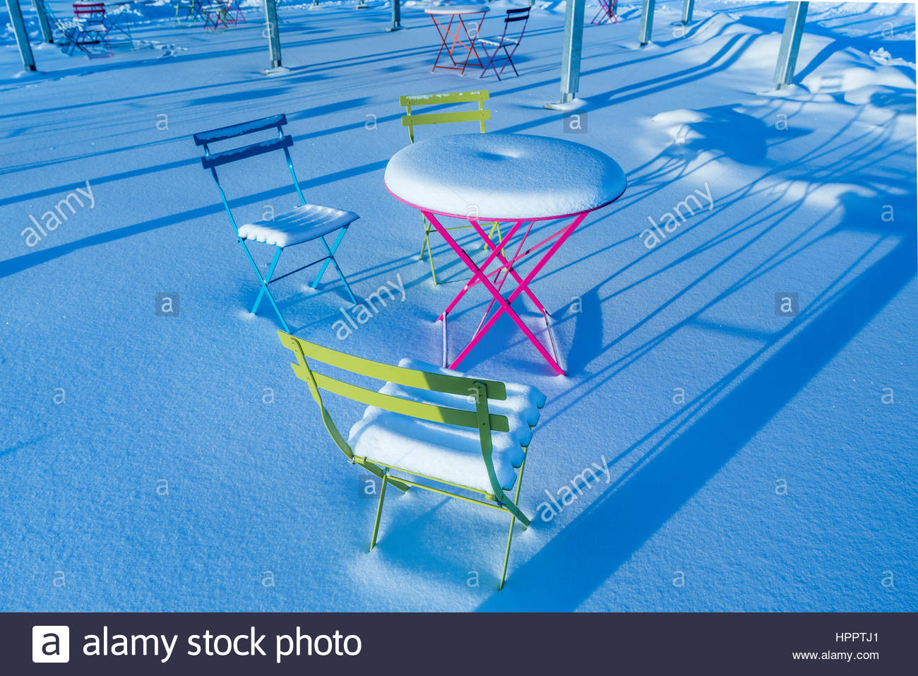 Patio Tables With Snow St Patricks Island Park Calgary intended for proportions 1300 X 957