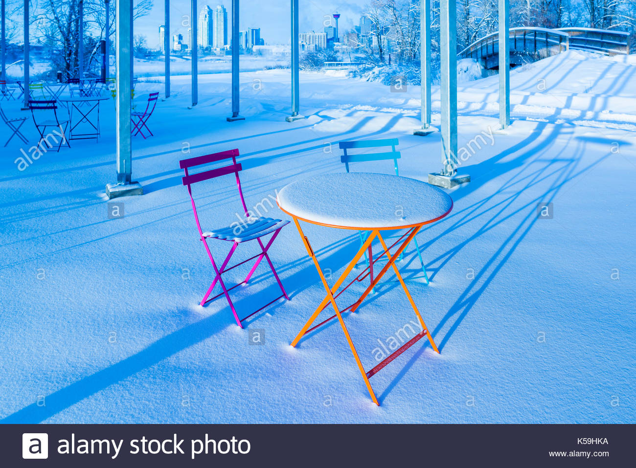 Patio Tables With Snow St Patricks Island Park Calgary pertaining to dimensions 1300 X 957