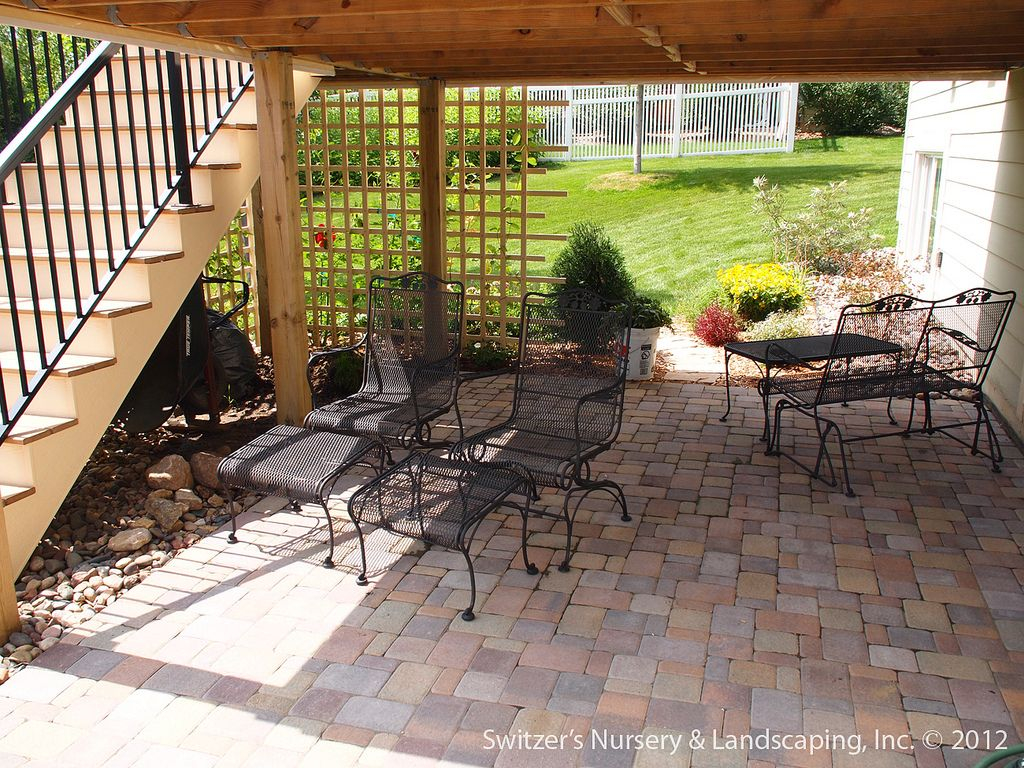 Paver Patio Under Deck With Retaining Wall Steps within size 1024 X 768