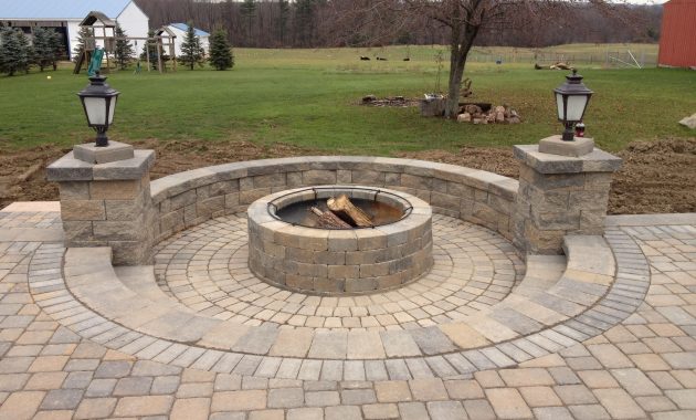 Paver Patio With Sunken Fire Pit Area Rustic Fire Pits intended for dimensions 3264 X 2448