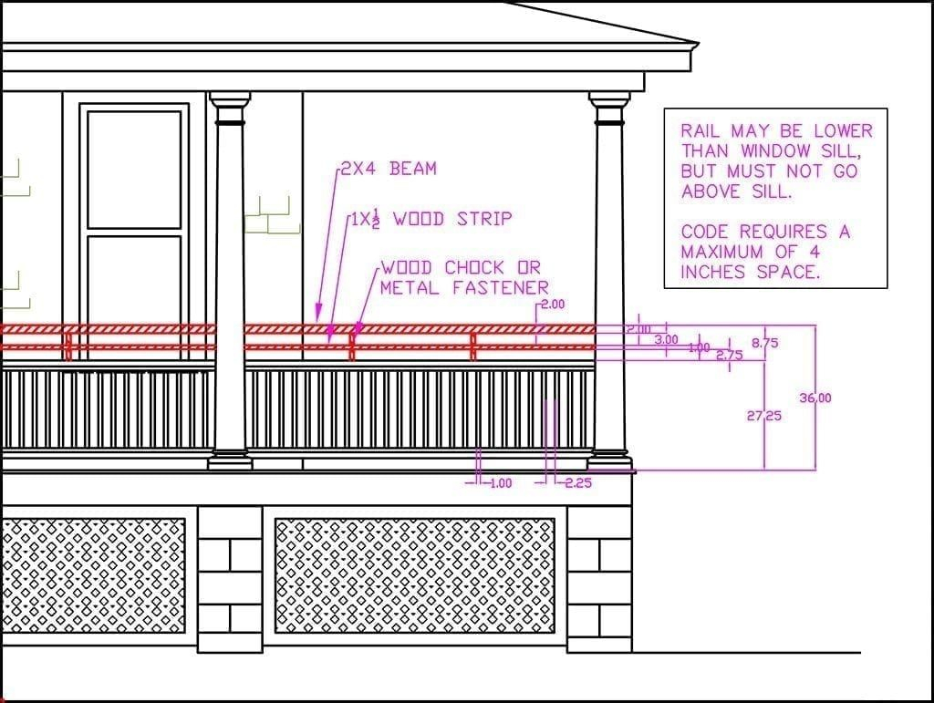 Porch Railing Height Building Code Vs Curb Appeal Front pertaining to sizing 1024 X 771