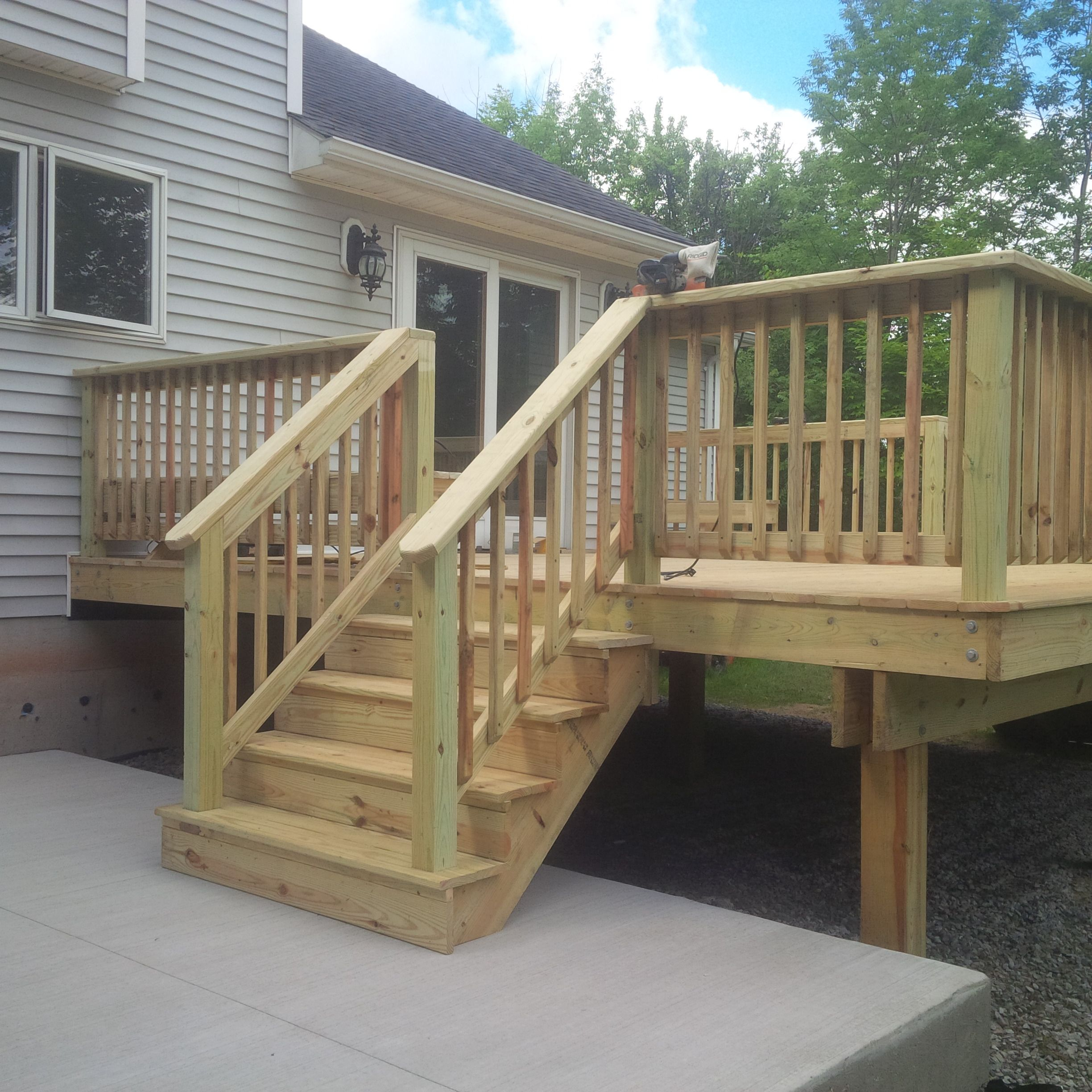 Pressure Treated Yard Deck And Concrete Patio Building A throughout size 2448 X 2448