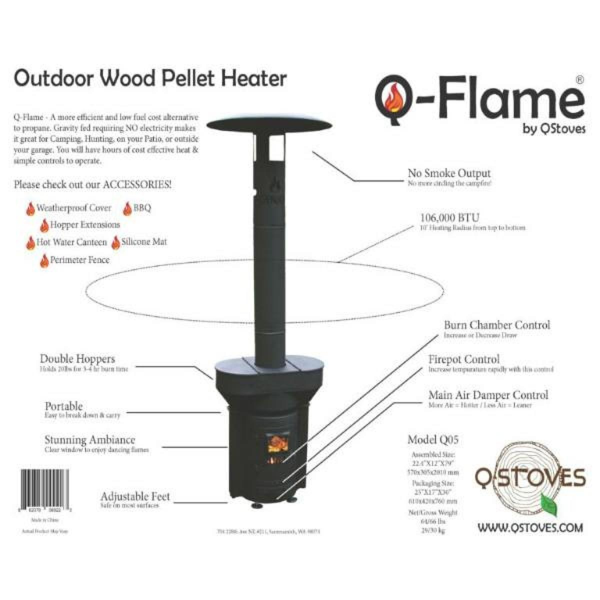 Q Flame Wood Pellet Outdoor Heater in sizing 1200 X 1200