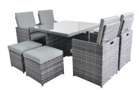 Rattan Fairy Seville 4 Seat Deluxe Garden Furniture Cube Set With 4 Footstools Free Cover in size 4000 X 3000