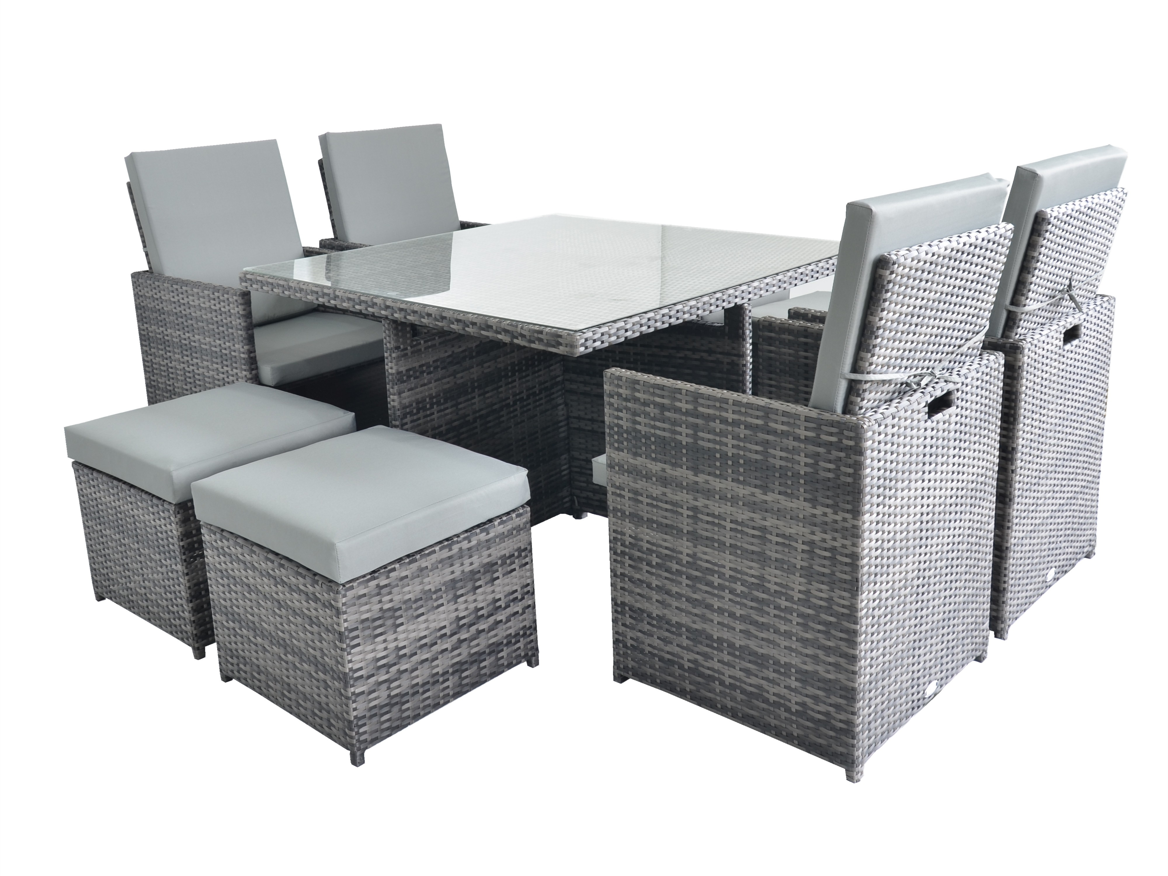 Rattan Fairy Seville 4 Seat Deluxe Garden Furniture Cube Set With 4 Footstools Free Cover in size 4000 X 3000