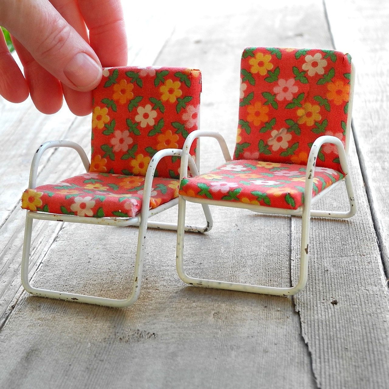 Retro Miniature Garden Chairs 1950s Style Authentic with sizing 1280 X 1280