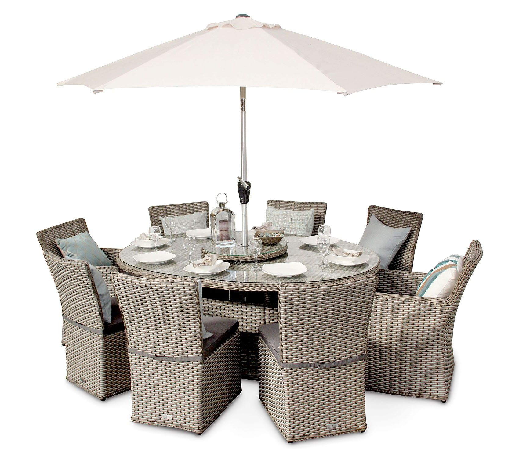 Richmond 8 Seater Rattan Oval Garden Dining Table Set inside proportions 1700 X 1524