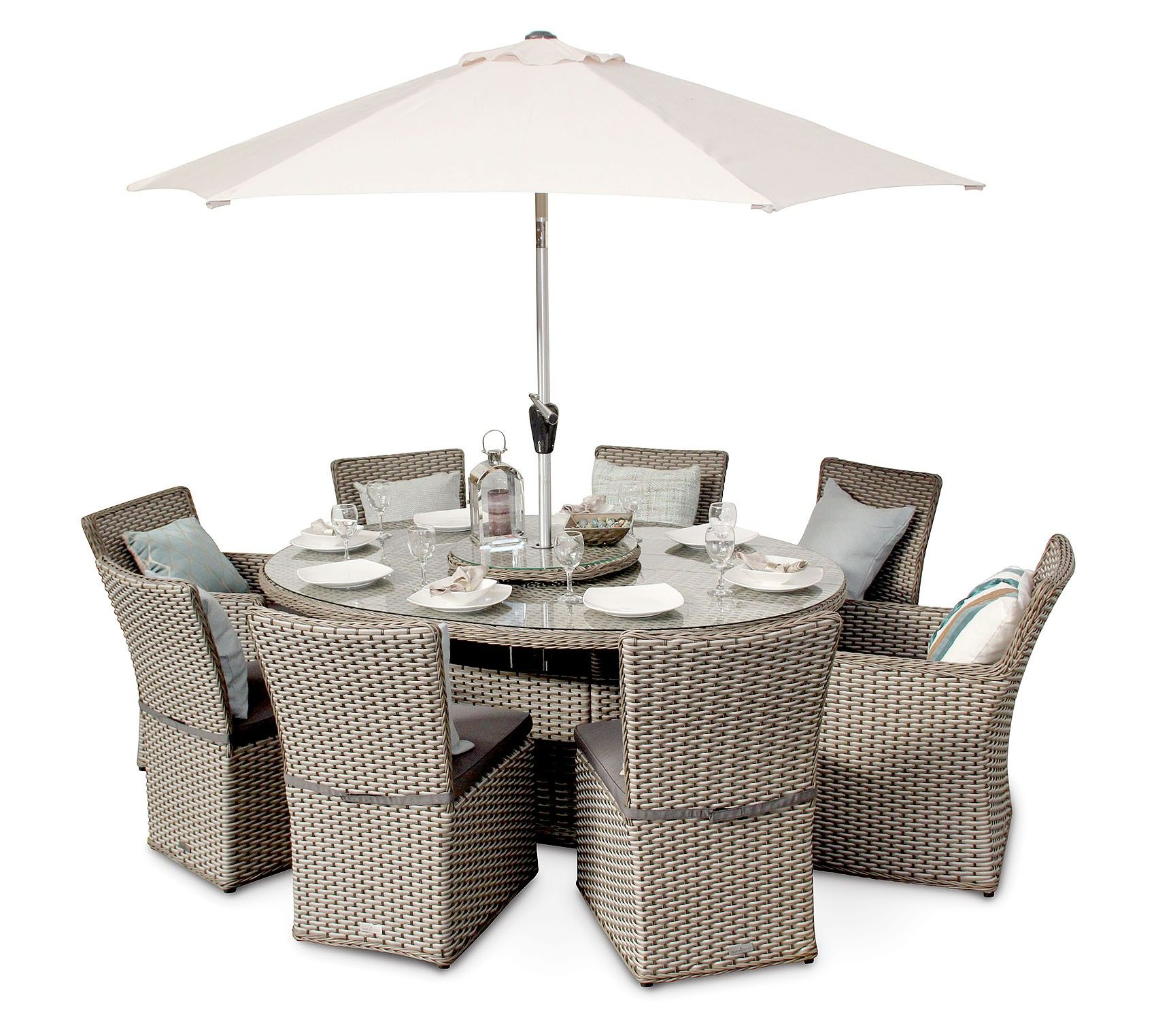 Richmond 8 Seater Rattan Oval Garden Dining Table Set throughout measurements 1700 X 1524