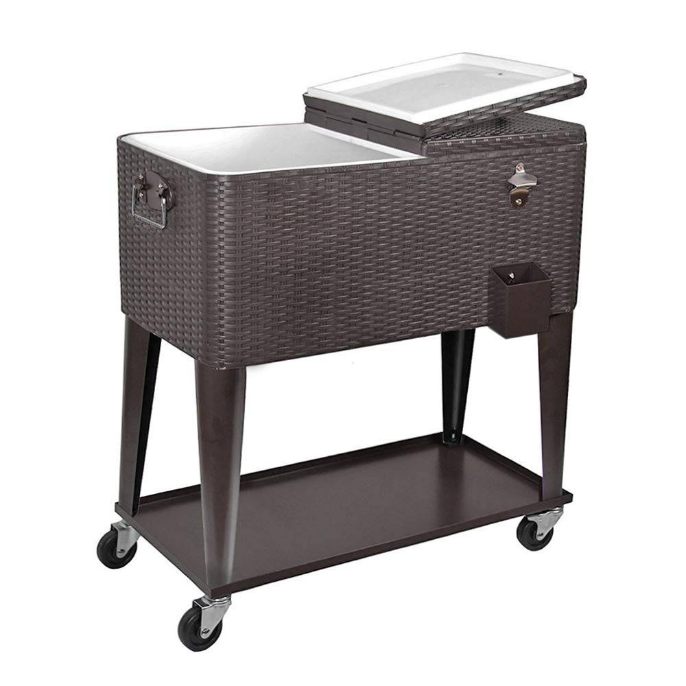 Rolling Cooler Ice Chest Cart For Outdoor Patio Deck Dark inside size 1000 X 1000