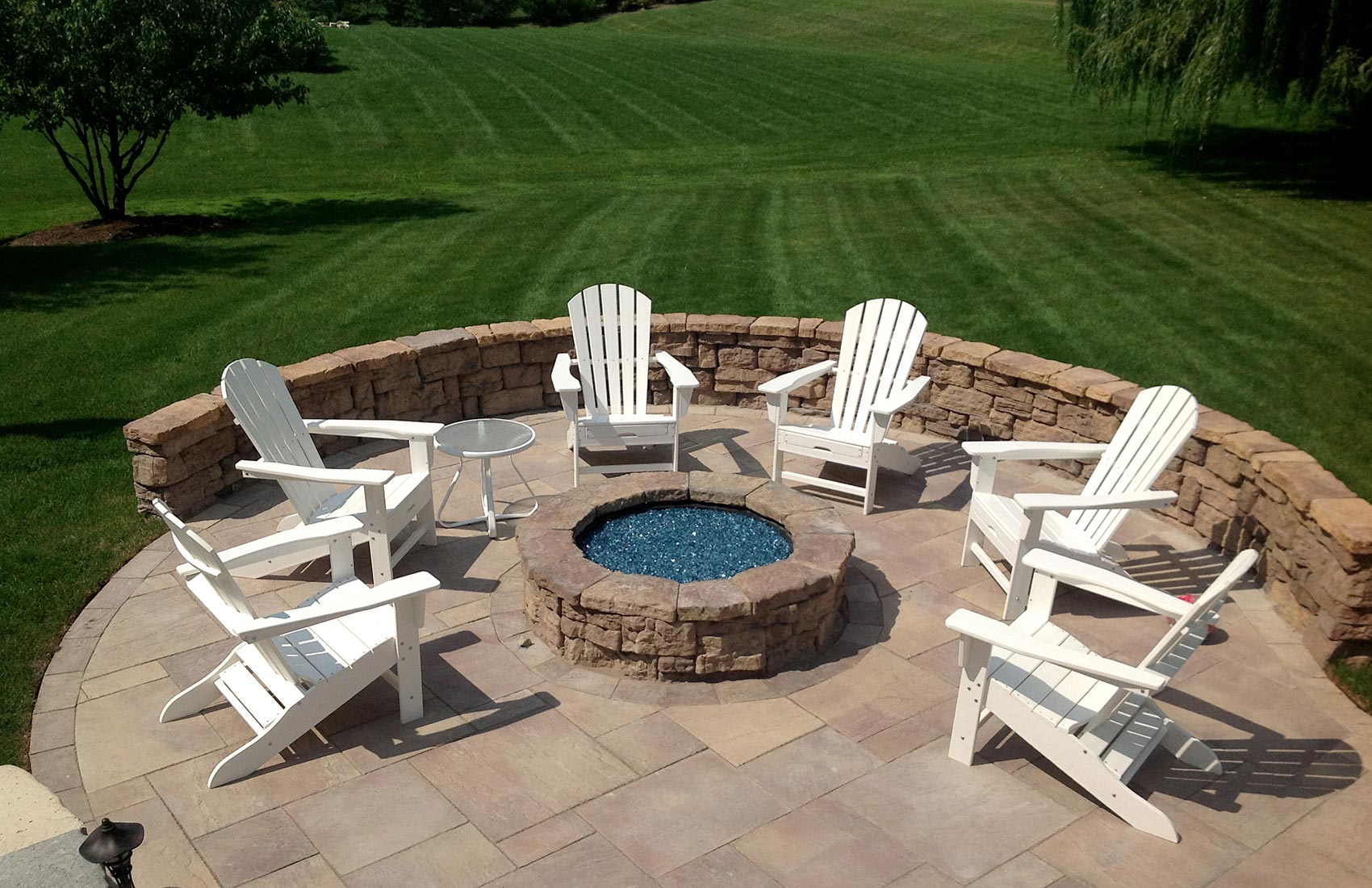 Rosetta Round Firepit with measurements 1700 X 1100