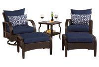 Rst Brands Barcelo 5 Piece Motion Wicker Patio Deep Seating Conversation Set With Sunbrella Navy Blue Cushions with regard to dimensions 1000 X 1000