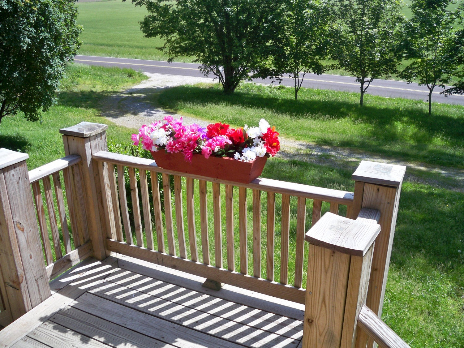 Rustic Flower Box Deck Flower Planter Deck Flower Box Indoor Flower Box Patio Flower Box Wood Center Piece Country Centerpiece for measurements 1500 X 1125