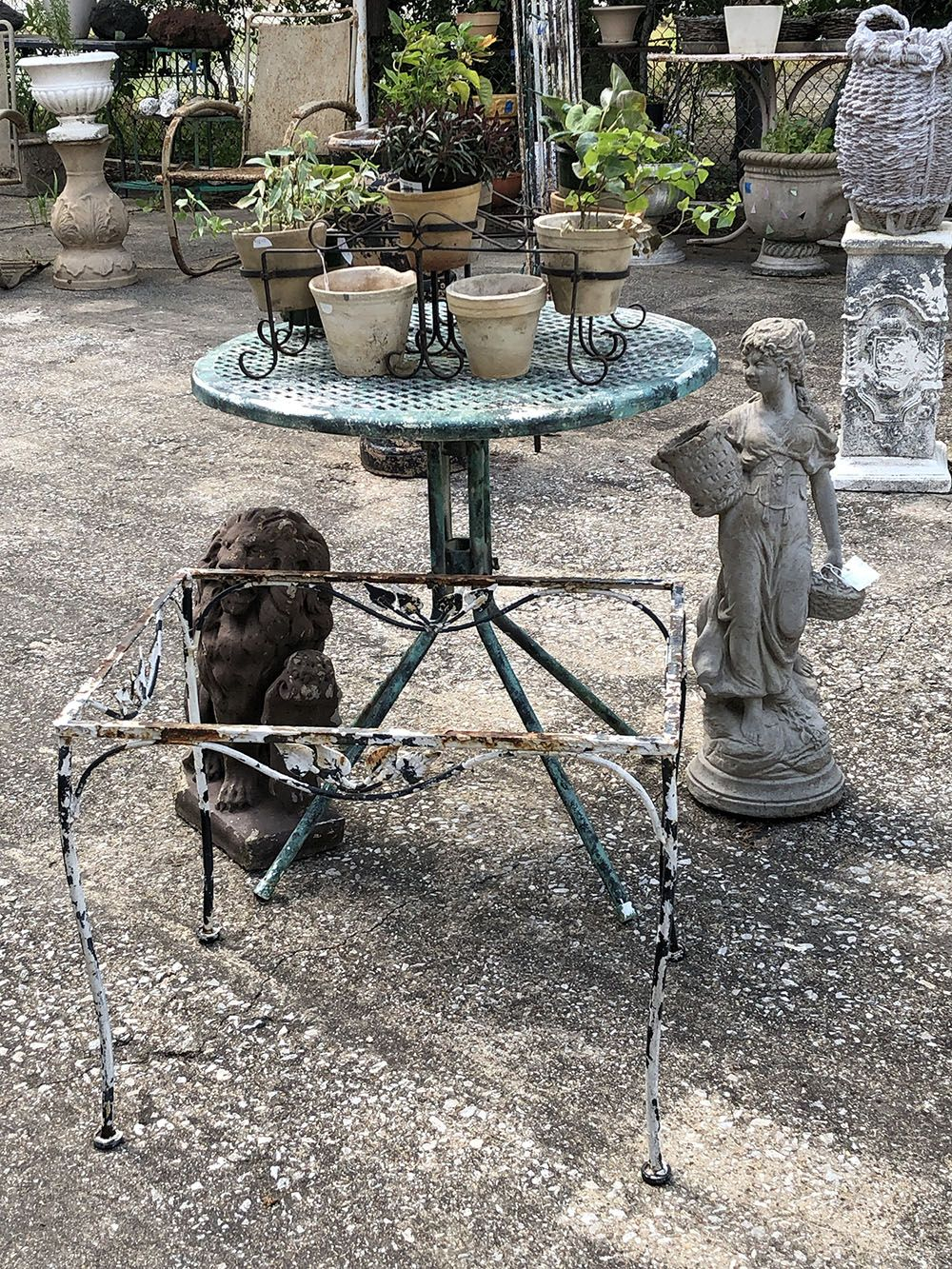 Rustic Metal Patio Table Base Country Garden Antiques 147 for proportions 1000 X 1333