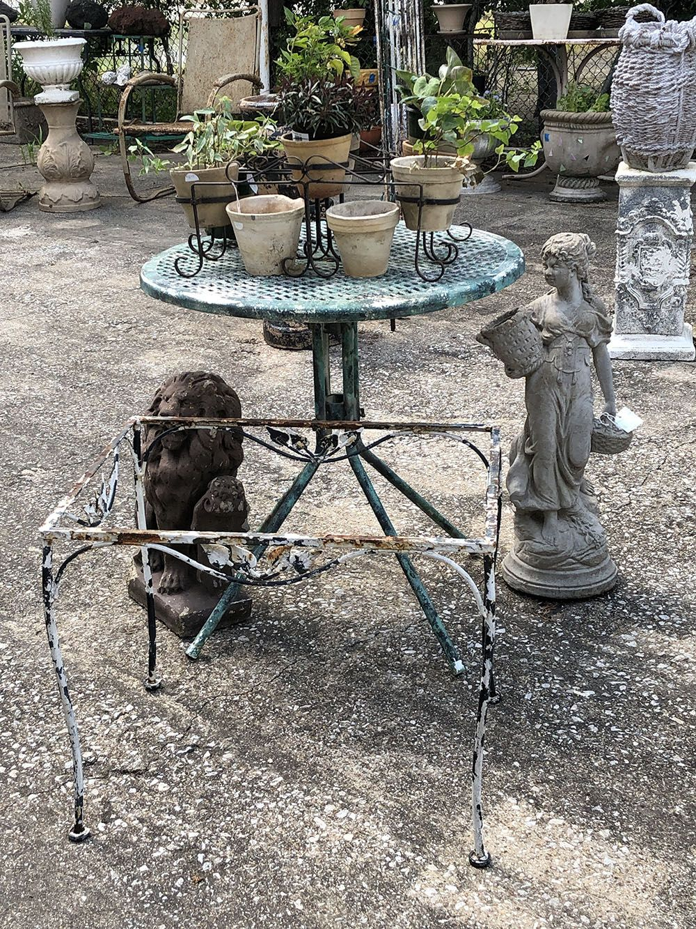 Rustic Metal Patio Table Base Country Garden Antiques 147 with proportions 1000 X 1333