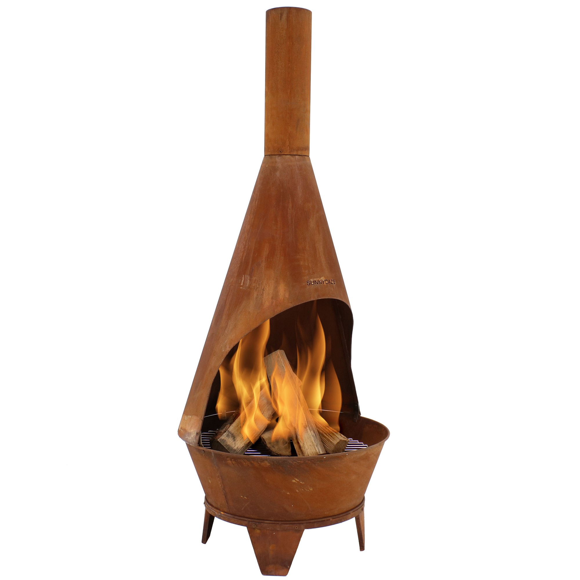 Rustic Wood Burning Chiminea Sunnydaze Decor Brown in sizing 2000 X 2000