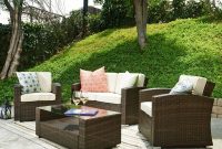 Sdente Bahia Dark Brown 4 Piece Wicker Patio Conversation throughout dimensions 1000 X 1000