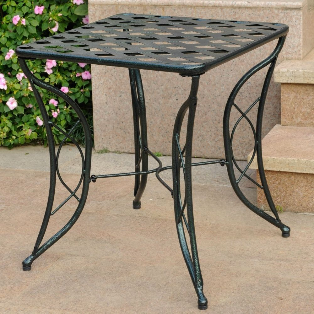 Side End Table Iron Patio Furniture Metal Decorative Lattice intended for sizing 1000 X 1000