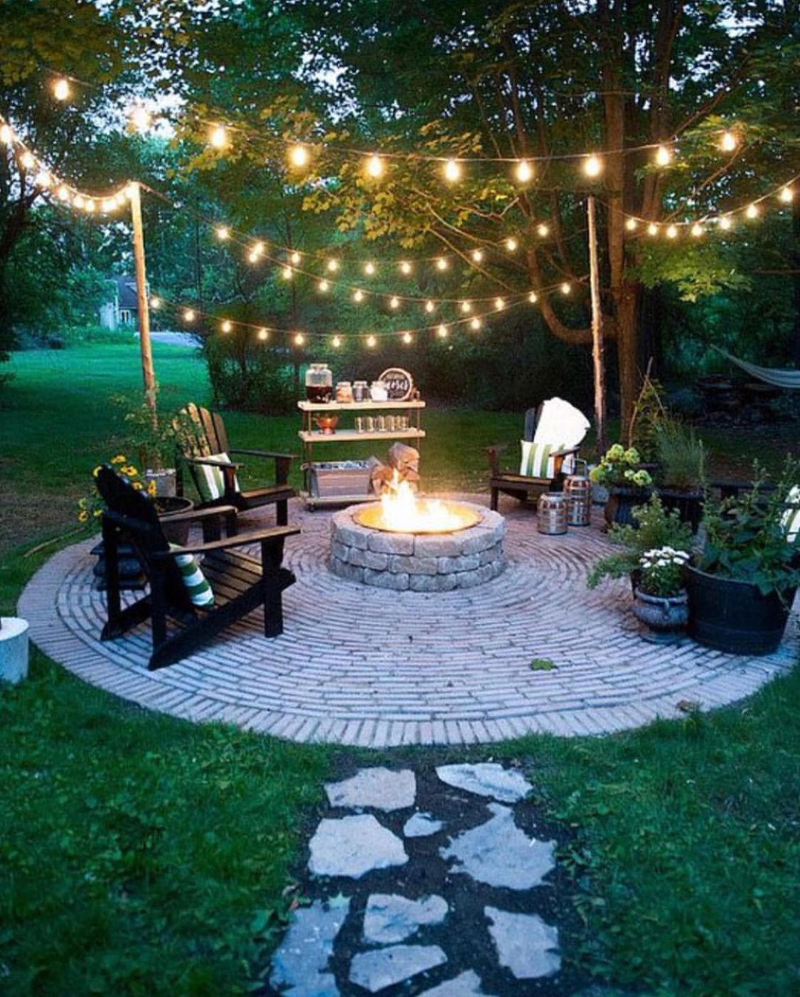 Simple Outdoor Area Love The Cute Lights Backyard with measurements 1125 X 1401