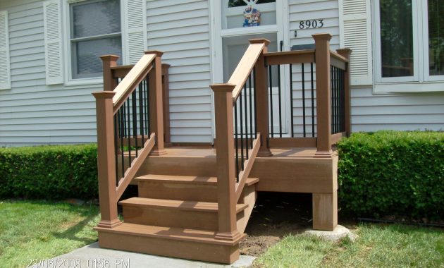 Small Back Deck With Steps Porch Shown Timbertech regarding measurements 2848 X 2136