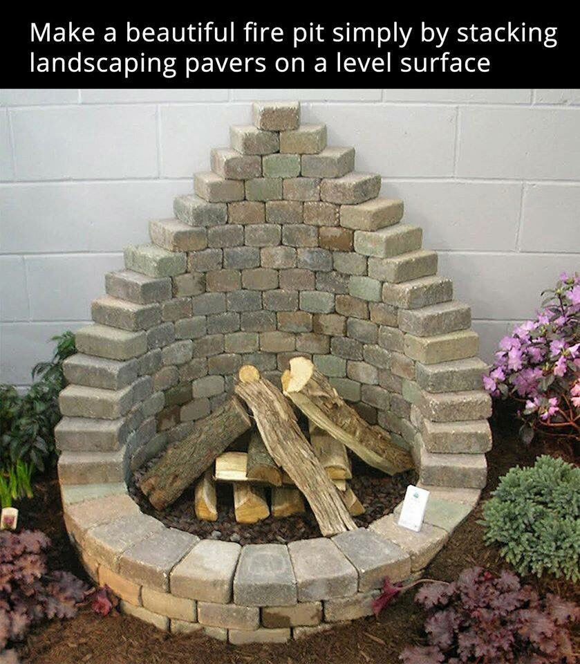 Stacked Brick Firepit Backyard Garden Outdoor Gardens pertaining to sizing 839 X 960