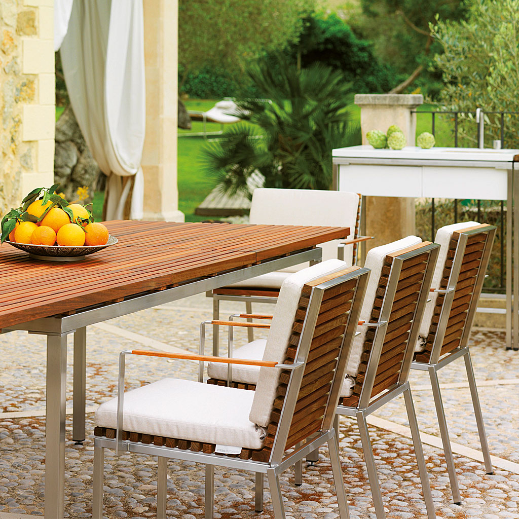 Teak Stainless Steel Garden Dining Furniture Viteo Home with regard to proportions 1024 X 1024
